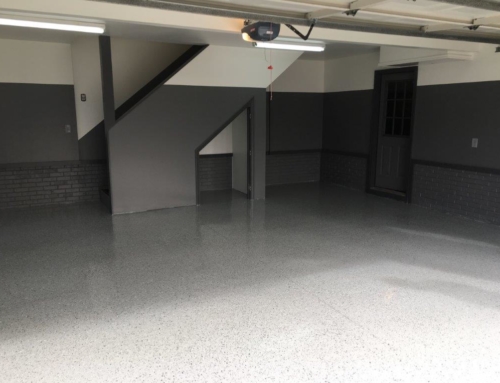 Partial Flake Floor Over Grey Base