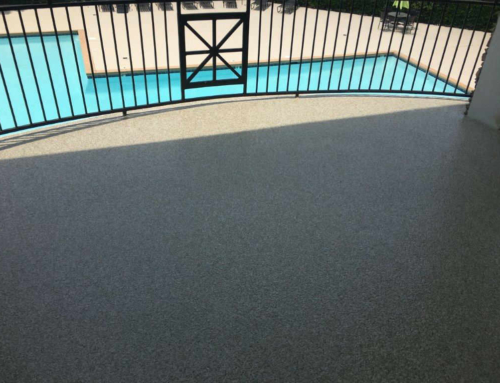 Pool Deck Resurfacing and Color Flake Balcony
