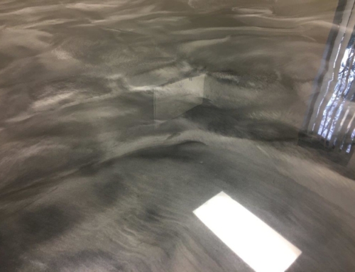 Titanium & brass metallic epoxy clearance floor