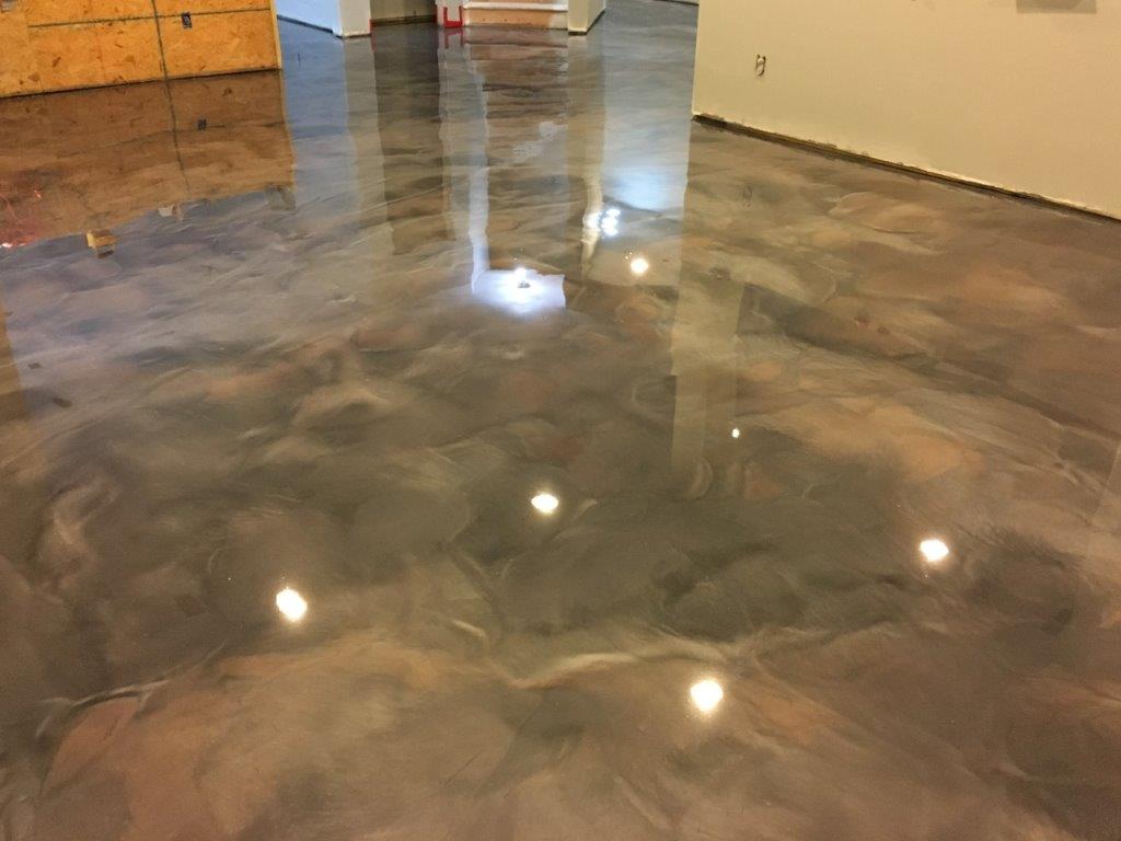 Titanium and Brass Metallic Epoxy Floor – The Epoxy Floor Company