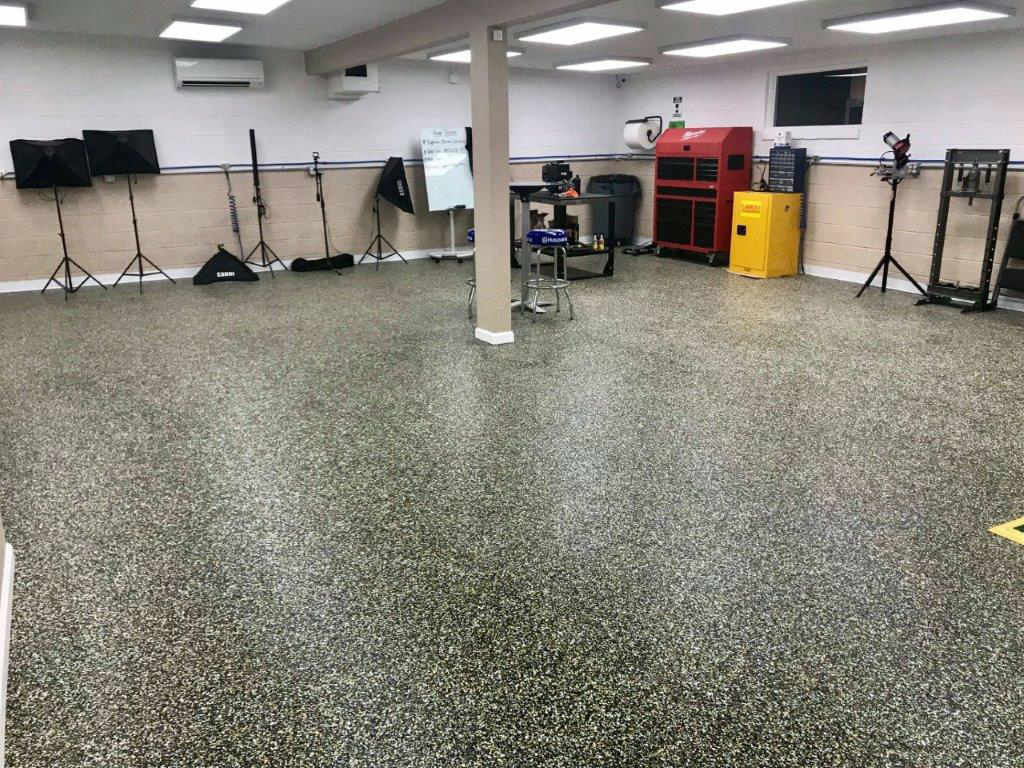 Light Flake Epoxy Garage Floor in Huntersville, NC